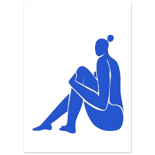 Artfulprints  Matisse – The blue feminine flow   poster 50x70 cm