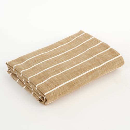 Mica Decorations  Alivo Tafelkleed - L250 x B140 cm - Organisch Katoen - Bruin, Wit