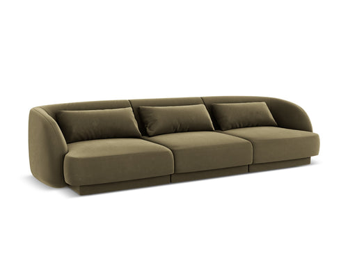 Cosmopolitan Design Bank Tulum 3-zits, flueel, groente - 90x255x70cm