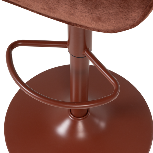 WOOOD barstoel in hoogte verstelbaar Marten - Chenille - Kastanjebruin - 110x45x50
