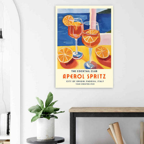 Artfulprints Poster Aperol Spritz - The cocktail club I   - 30x40 cm - Meerkleurig