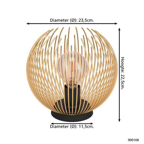 EGLO tafellamp Venezuela - e27 - 22,5 cm - zwart, goud