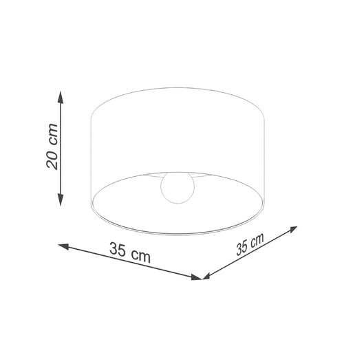 Sollux Lighting Plafondlamp TELESTO wit/donkerbruin - 35x35x20cm