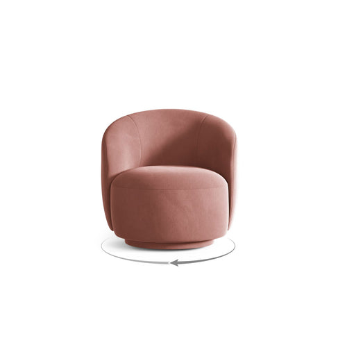 Cosmopolitan Design - Draaistoel Savona flueel flamingo - 72.5x69x70.5cm
