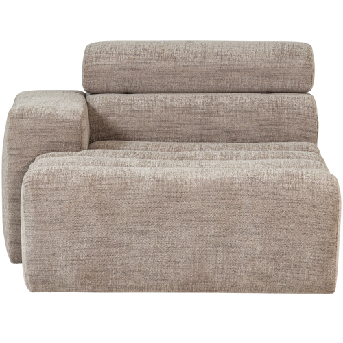 WOOOD chaise longue element arm links Novi - Polyester - Naturel Melange - 86x109x173 - vtwonen shop