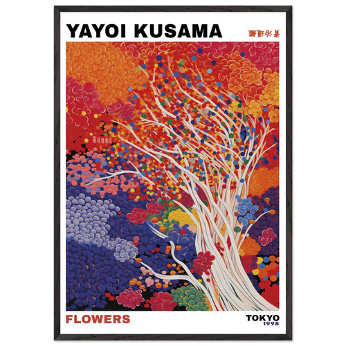 Artfulprints Poster met Lijst Yayoi Kusama - Artistic tree   - 70x100 cm - Meerkleurig