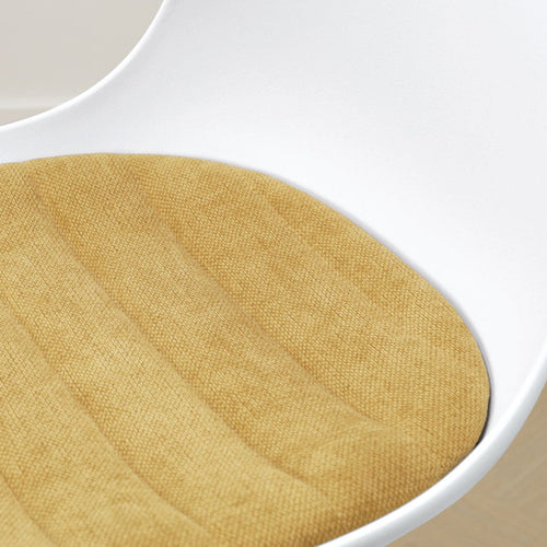 Nolon Nena-Liv eetkamerstoel wit met warm oker zitkussen - zwart houten onderstel