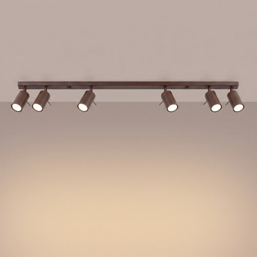 Sollux Lighting Plafondlamp RING 6L bruin - 118x6x16cm