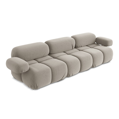 LaMiaSofa 3-zits bank Sanremo - velours - taupe - 285x96x70