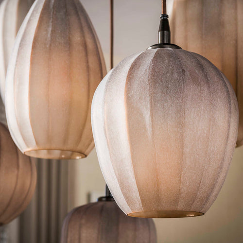 Giga Meubel Hanglamp Altura - Bruin Glas - 7-lichts - 96x35x150cm