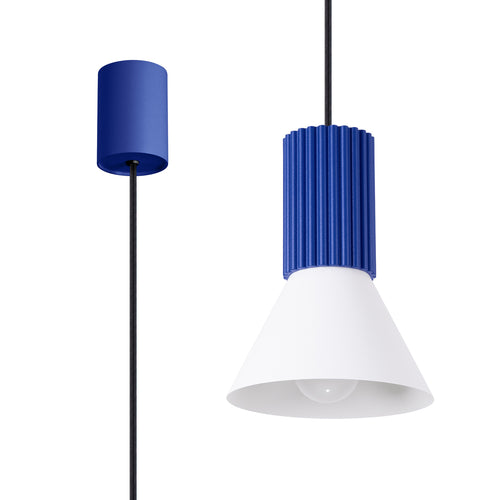 Sollux Lighting Hanglamp ESTRIA 1 wit/ultramarijn - 14x14x120cm