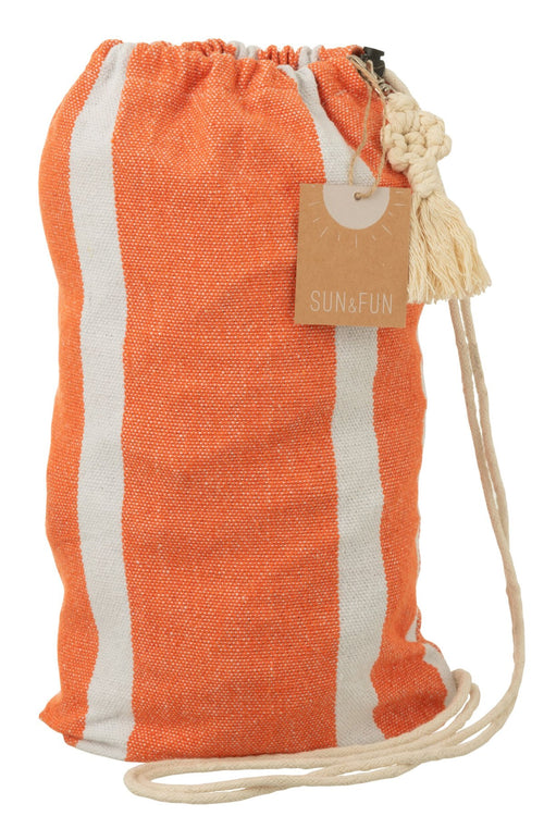 J-Line hangmat Strepen - katoen/polyester - oranje/wit