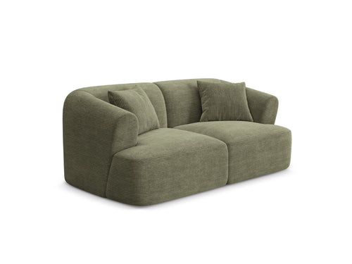 Cosmopolitan Design Modulaire bank Campi 2-zits, ribfluwelen mosgroen - 90x180x70cm