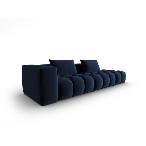 Cosmopolitan Design - Rechte modulaire bank Verona 4-zits, flueel koningsblauw - 85x265x70cm