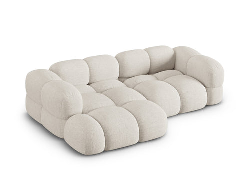 Cosmopolitan Design linker hoekbank Loretto 3-zits, structurele stof beige - 147x250x68cm