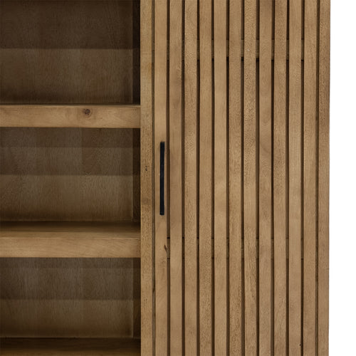 Giga Meubel Wandkast Tobi - Mangohout - Naturel - 140x40x210cm - vtwonen shop