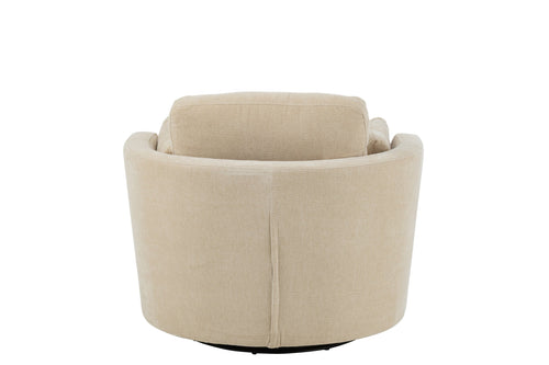 J-Line loungestoel Swiv - populierenhout/schuime - hout - beige