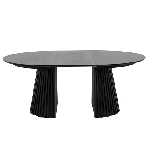 Furnhouse uitschuifbare eettafel Svendborg - Zwart - Ø 140/240x140 cm