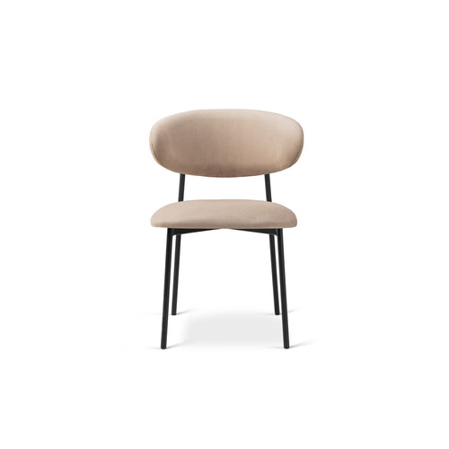 Set van 2 fluwelen stoelen Nina flueel beige amandel - 52x55x78cm