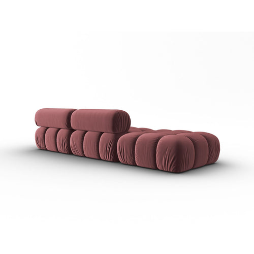 Cosmopolitan Design - Linker modulaire bank Cortina 4-zits, flueel roze - 94x282x70cm