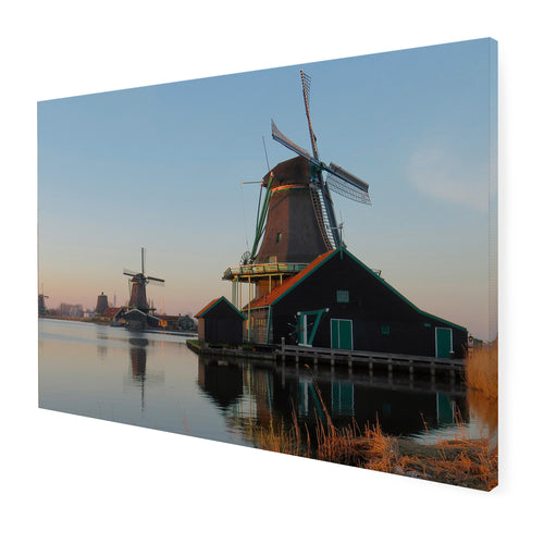 Art for the Home Buitencanvas - Nederlandse Molens aan het water - 50x70cm