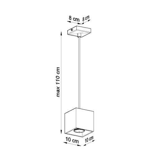 Sollux Lighting Hanglamp QUAD 1 grijs - 10x10x110cm