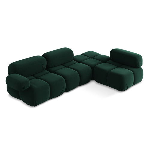 LaMiaSofa hoekbank rechts Sanremo - velours - flessengroen - 285x190x70