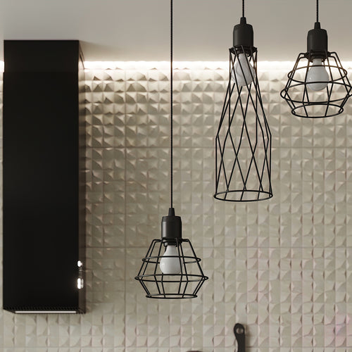 Sollux Lighting Hanglamp SUBA 1 zwart - 12x12x139cm