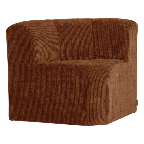 WOOOD eetbank hoek met rugleuning Mojo Base - Rib - Roestbruin - 83x80x80