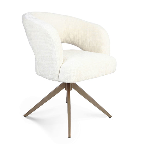 Starfurn Eetkamerstoel Demi - Off White/Brons - Set van 2