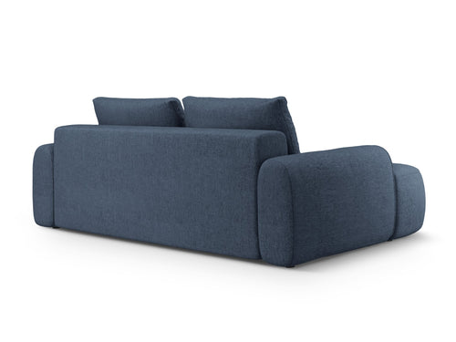 Cosmopolitan Design Slaapbank met opbergdoos Linz 4-zits, structurele stof donkerblauw - 100x250x84cm