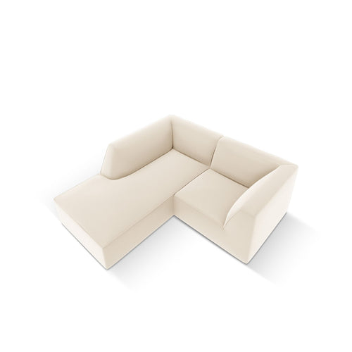 Cosmopolitan Design - Modulaire hoekbank links Siena 3-zits, imitatieleer lichtbeige - 180x186x69cm