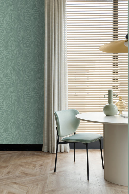 ESTAhome behang palmbladeren vergrijsd zeegroen - 53 cm x 10.05 m - 139302 - vtwonen shop