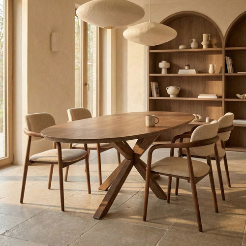 DÉJA Living Eettafel Lusa - Ovaal Bruin Eikenhout - 240x100x78cm
