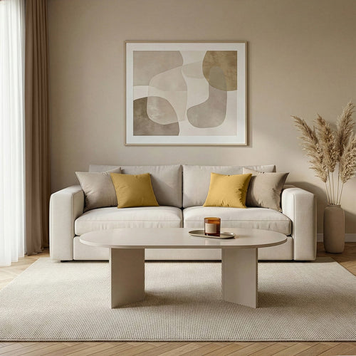 Calicosy - IRIS Ovale salontafel L119 cm - Kasjmier - 60x119x39,8 cm