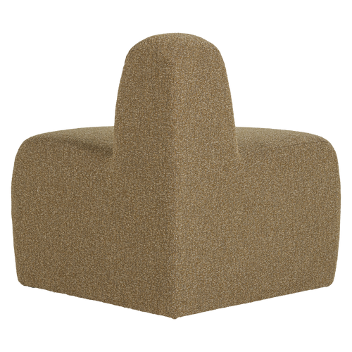 WOOOD eetbank hoek rond rugleuning Mojo - Bouclé - Geelbruin mel - 83x100x74