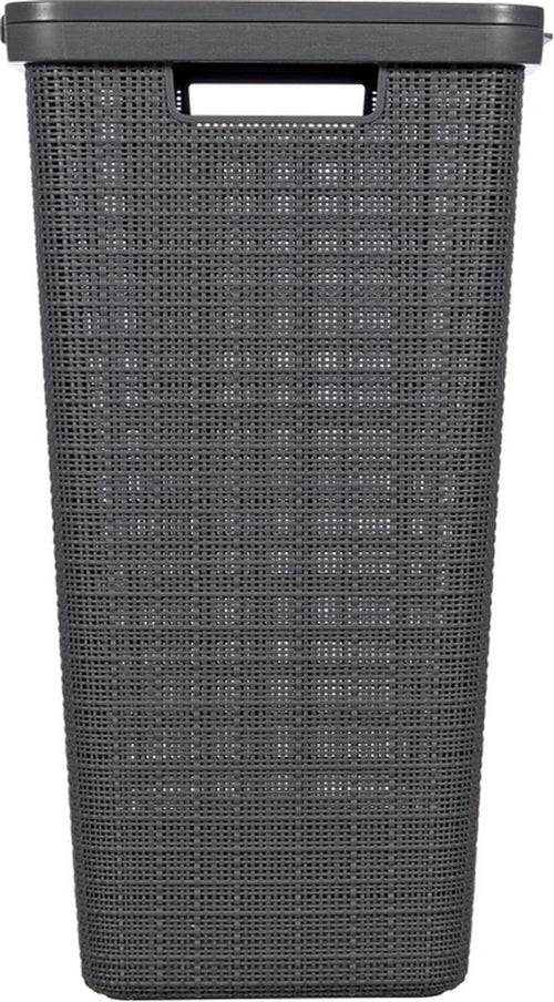 Curver Jute Wasmand met deksel - 58 liter - Donkergrijs - vtwonen shop
