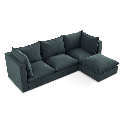 LaMiaSofa hoekbank rechts Ravenna - velours - marien - 255x165x77