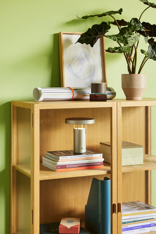 Hübsch draagbare lamp BringMe - ijzer/polycarbonaat - ø18xh20cm, led - vtwonen shop