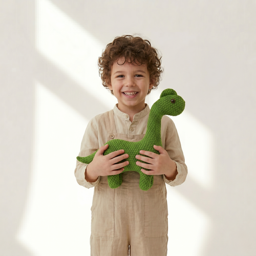Pintado & Lacado knuffeldier Dinosaur - groente - 32 cm