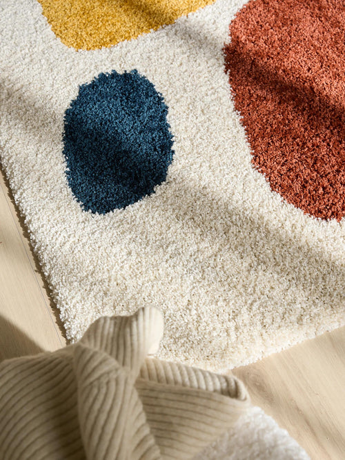 benuta shaggy vloerkleed Louise - crème/roze - 160x230 cm