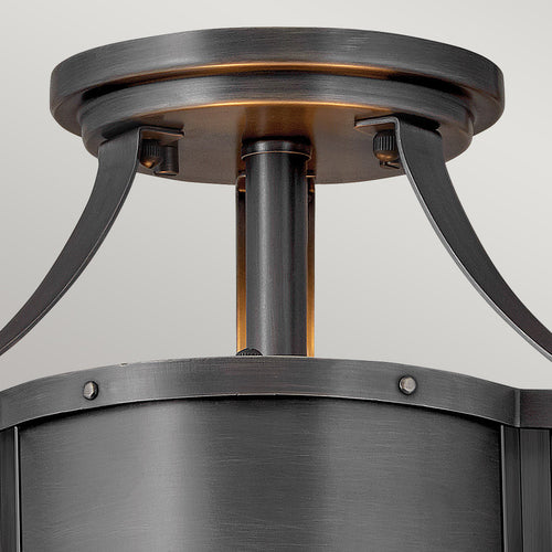 Elstead Hinkley Chance Cilindrische Plafondlamp Zwart Messing