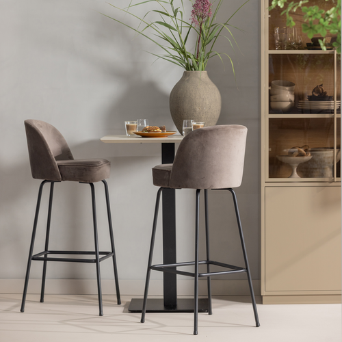 WOOOD vierkante bartafel poot Bistro - Metaal - Zwart- 105x50x50 - vtwonen shop