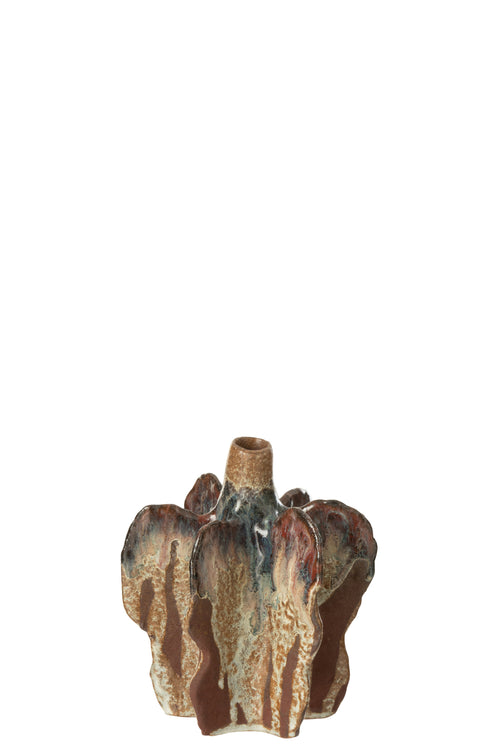 J-Line vaas Naga - keramiek - roest/bruin - small - Ø 12.5 cm - vtwonen shop