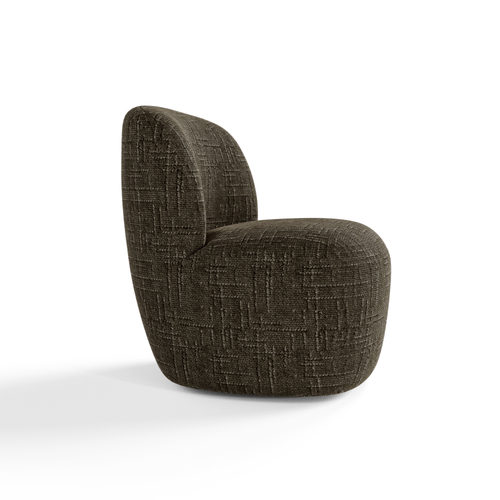 Premium Interiors - Draaistoel COMI - geweven fluweel espresso-bruin 65cm