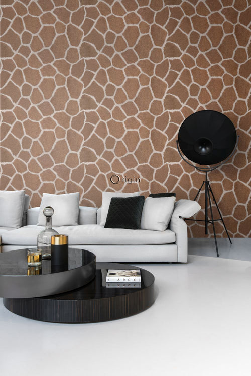 Origin Wallcoverings fotobehang giraffe huid look bruin - 150 x 279 cm - 357244
