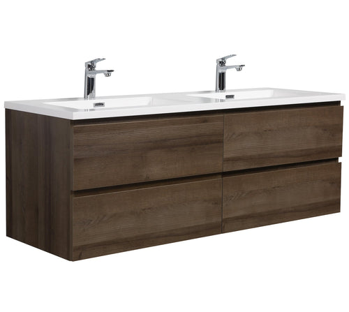 Badplaats Badkamermeubel Set Angela 140 cm – Bruin Eiken – Badmeubel met Wastafel