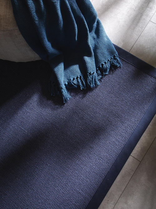 benuta sisal vloerkleed Sana - blauw - 150x150 cm