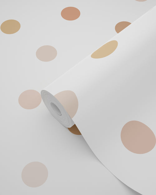 ESTAhome behang stippen terracotta en wit - 53 cm x 10.05 m - 139349 - vtwonen shop