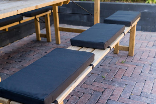 MaximaVida picknicktafel kussenpakket Havana zwart 55 x 27,5 x 5 cm - waterafstotend - 6 stuks